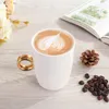 Vente en gros - Cadeaux mignons créatifs Amoureux Couple Élégant Cristal Bague En Diamant Tasse En Céramique Eau Lait Tasse À Café Drinkware caneca noir blanc