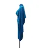 Bleu Jaune Automne Hiver Femmes Deux Pièces Robe Pull Tricoté Twist Lâche Cape Turtlenek Crop Top et Longue Split Moulante Gilet Robe