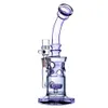 Fab Egg Perc Purple hookahs dark green Glass Water Pipe 8 Inch and 14mm Joint Pipes Bubbler Bent Neck