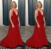 Элизабет Бэнкс A-Line Пром платья Оскаров Красный Спагетти вечерние платья плюс размер Особый Случай Партия Платье де фиеста платье красного ковра
