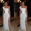Kim Kardashian Bölünmüş Akşam Şifon Tek Omuz Seksi Balo Abiye Giyer Yan Kesim Özel Günler Elbise