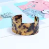 Fashion-acetatplatta Leopard Ring Öppnande Acrylic Amber Smycken Harst Hand Ornament