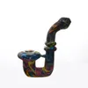 Silicone Sherlock Pipe Smoke Pipes With Glass Bowl Vervanging DAB Food Grade Hookah Bongs