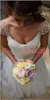 Stunning Pearls Garden Beads Wedding Dresses Pleated Tulle Beach Spring African robe de mariée Bride Dress Ball Bridal Gowns