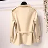 Chaqueta cortavientos adelgazante de cuero PU para mujer, chaqueta corta de cuero con temperamento coreano de encaje nuevo primavera 2019