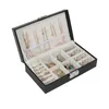 Organizzatore di gioielli multifunzione per le donne Scatola di visualizzazione dei gioielli in pelle PU con serratura per orecchini braccialetti collane anelli T190629
