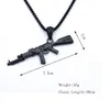 3 colori Steampunk personalizzato AK47 pistola grandi collane con ciondolo uomo nero argento lega d'oro collana di dichiarazione gioielli Hip Hop1240468