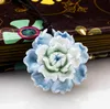 Ceramic jewelry wholesale ethnic style necklace traditional pinch flowers handmade DAN477 mix order Pendant Necklaces