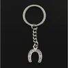 trasporto libero Adatti 20pcs / lot Keychain dell'anello chiave gioielli in argento placcato argento placcato ferro di cavallo U fascini accessori chiave
