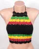 Moda feita à mão, top rasta, biquíni rasta, top de crochê sexy, top hippie hipster, top de biquíni de algodão quente