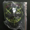 10 Colors EL Wire Ghost Mask Slit Mouth Light Up Glowing LED Mask Halloween Cosplay Glowing LED Mask Party Masks 20pcs