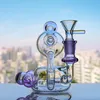 5.5inchs Klein Recycler Dab Rigs Hookahs tjocka glas vatten bongs bäger bas bong rökrör med 14 mm fog