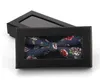 Herren-Krawattenbox für Geschenk, schwarzes Krokodilmuster, 14,2 x 7,6 x 3 cm, durchsichtiges Fenster, Krawatten-Display-Boxen, Party-Zubehör, SN2056