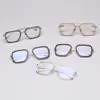 Gros-Peekaboo yeux cadre transparent lunettes carrées femmes or moitié métalliques mâle lentille optique claire de haute qualité