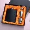 Matte Black High Quality Stainless Steel Hip Flask Carry Thick Portable 6 Ounce Wine Glass Funnel Set