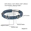 커프 가죽 팔찌 남성 빈티지 레트로 브레이드 정품 팔찌 homme femme mens bracelets 수제 보석 Pulseras12796