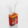 Venda quente Caixa de Suco Dab Rig Queimador de Óleo Mini Bongo de Vidro Tubo de Água com Cúpula e Prego Articulação de 14mm