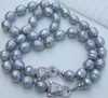 Un conjunto de 12-13mm Mar del Sur barroco de la perla gris necklace18 "pulsera 7,5-8"