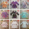 Halloween Kerst Baby Kleding Herfst Meisjes Geparde Mouw Jurken Peuter Baby Dinosaur Brief Pompoen Katoenen Raglan Jurken Kinderkleding