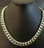 Catena girocollo da uomo Cuban Miami Link 26 "oro 14k su acciaio inossidabile 12 mm