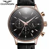 GUANQIN Orologi da uomo Top Brand Luxury Cronografo Sport militare Orologio al quarzo Classici Uomo Casual Cinturino in pelle retrò Orologio da polso276f