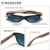 KINGSEVEN Handgemaakte Zwarte Walnoot Zonnebril Heren Houten Brillen Vrouwen Gepolariseerde Spiegel Vintage Vierkant Ontwerp Oculos de sol CX200707298t