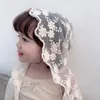 15543 Baby Girls Sunscreen Clothing Lace Flower Embroidery Hooded Coat Girl Children Outwear Coats Beige