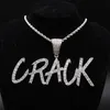 Placcato oro 18K nomi personalizzati collana Piccole lettere a catena pendenti di collana Hiphop zircone gioielli per donne degli uomini