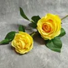 Fausse fleur de rose de champagne à tige courte (3 tiges / pièce) Simulation de longueur de 19,69 "Roses de Chine pour le mariage Fleurs artificielles décoratives pour la maison