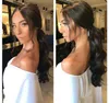 Chic Body Wave Ponytail Clip In Drawstring Ponytail 20 tum Body Wave Lång Curly Pony Vail Hair Extension för Kvinnor Naturfärg 120g