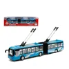 Duecast Loy Double Carriings Bus de ônibus, brinquedo de carro modelo, luz de luzes, tração, escala 1:48, ornamento, presentes de aniversário para crianças de Natal, coleta, 2-2