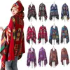 6 Styles Halloween Bohemian Wool Blend Hooded Filt Cloak Horn Buckle National Wind Cape Wraps Lady Ethnic Style Tassel Poncho Shawl