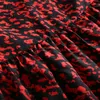 Women Vintage Red Leopard Print A-line Dress Stand Collar Female Fashion High Waist Dresses Party Ruffles