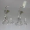 4,5 tum mini Glass Bong Dab Rig Hookah med gratis skål Färgglada små Pyrex Recycler Rökning Vattenrör Oljerigor Ash Catcher