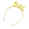 2019 Katzenohren Krone Tiara Stirnbänder für Frauen Haar gold silber braut brief Prinzessin Hohl Haarband Katzenohren Lünette niedlichen Haarschmuck