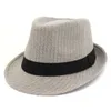 Fashion Design Adult Black Ribbon Decoration Berretto Jazz a tesa corta Cappello Fedora Summer Travel Sunhat Donna Uomo British Hat Homburg