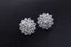 Female Snowflake Stud Earring 100% Real 925 Sterling Silver Jewelry High Quality Diamond Double Earrings For Women2869