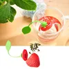 Lovely Fruit Strawberry Shape Tea Infuser Food Grade Silicone Tea Silder För att förlora blad i Tekanna JXW116