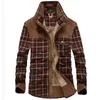 Blkg Jacket Men Winter Jacketsコート男性厚い暖かいフリース純粋な綿の格子縞のジャケットの服の男性Chaquetas Hombre M-4XL