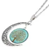 Choker Necklace Fashion Jewelry Galaxy Art Glass Cabochon Moon beautiful Necklace Antique Silver Tree Of Life Statement Necklaces & Pendants