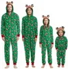 Matching famille Noël Pyjama Romper Jumpsuit Femmes Hommes Enfants Bébé Rouge Imprimer Noël vêtements de nuit à capuchon Tenues Zipper