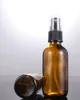 15ml 30ml 50ml Amber Glass Lotion Pump Flaska Essential Oil Flaskor Kvinnor Makeup Tools Förpackning Refillerbar Resor Bärbar med Skruvlock