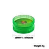 RICH DOG 48pslot 2 pièces 30MM MINI acrylique en plastique dur broyeur à fumer Reggae broyeur pour fumeur tabac herbe épices broyeur Who9917399