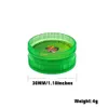 RICH DOG 48pslot 2 parti 30MM MINI acrilico plastica dura affumicatore Grinder Reggae Grinder per fumatore tabacco erbe spezie frantoio Who1208505