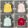 Kids Designer Kläder Baby Flickor Suspender Rompers Infant Sommar Bomull Andas Jumpsuits Nyfödda Mode Onesies Klättra Kläder B823