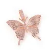 Iced Out Pink Butterflys Pendant Necklace with 24inch Tennis Necklaces Zirconia Jewelry188M