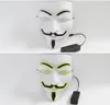 Vendetta EL wire Mask Flashing Cosplay LED MASK Costume Anonymous Mask for Glowing dance Carnival Party Masks c425