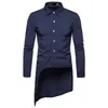 Vestido para hombre camisas de manga larga Hombres sólidos Swallow Tailed Design Hombre Camisa Modi Camisas Blusa Masculina Classic Roupas