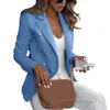 Women's Suits & Blazers Cysincos Women 2021 Fashion Spring Autumn Casual Jacket Female Office Lady Slim Suit Button Business Notched Blazer