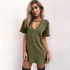 Women Tshirt Dress 2019 Choker Vneck Dresses Summer Dresses Short sexal Sexy Halter Loose Boho Beach Dress Vestidos plus size8815791